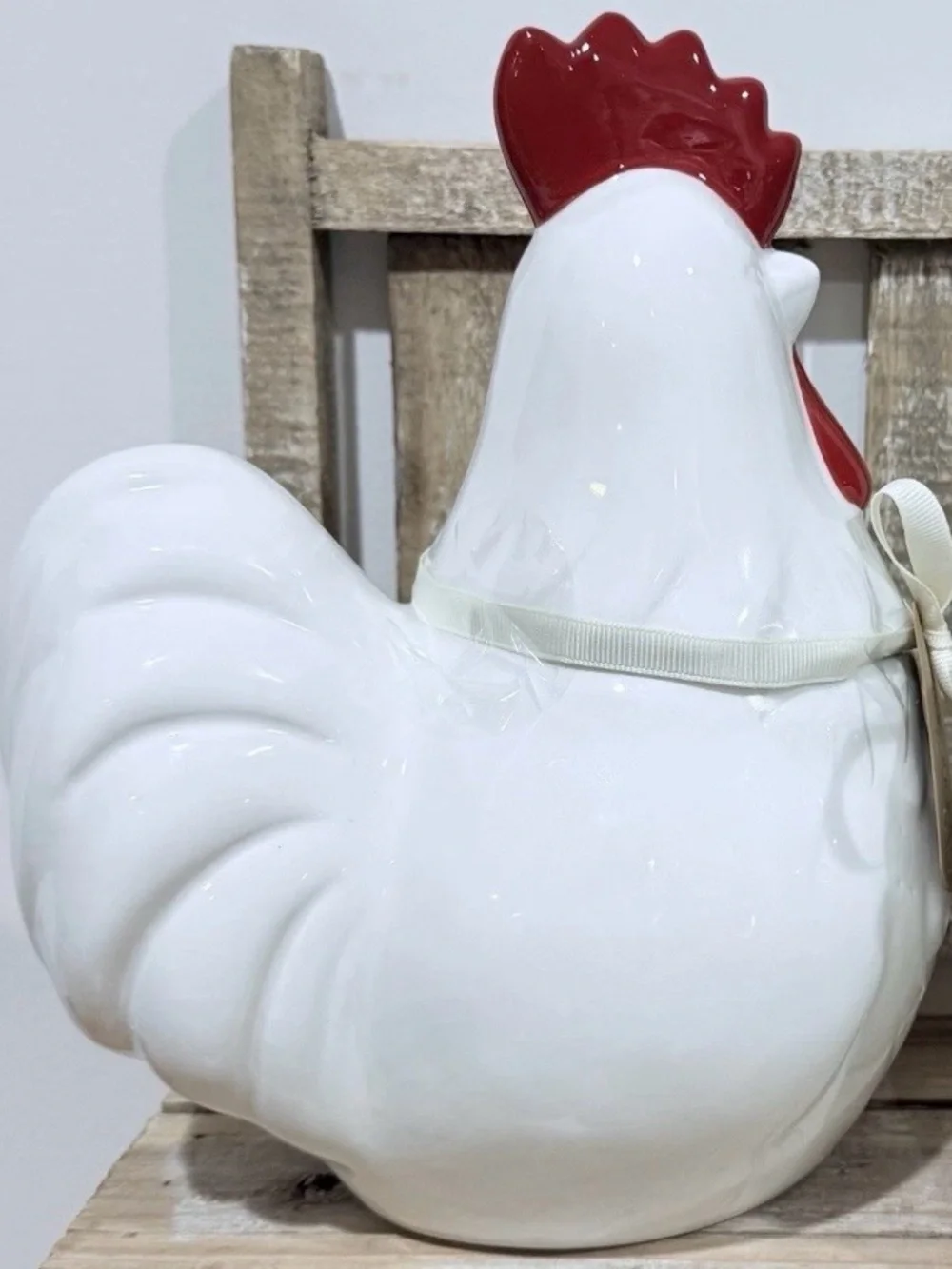 Rae Dunn White Ceramic 'Keep Fresh' Chicken Canister